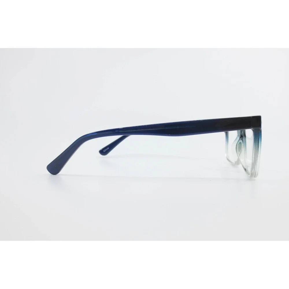 Blue Clear Gradient Rectangular Eyeglasses Frames KP7003 BL 48-12-125 Demo